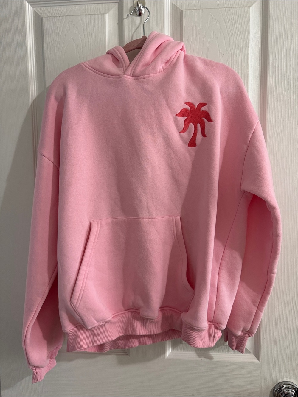 Pink Palm Puff Graphic Hoodie - Women XL